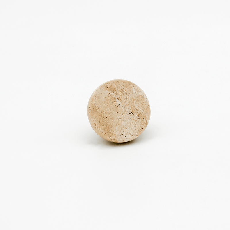 Travertine Stone Round Cabinet Knob detail