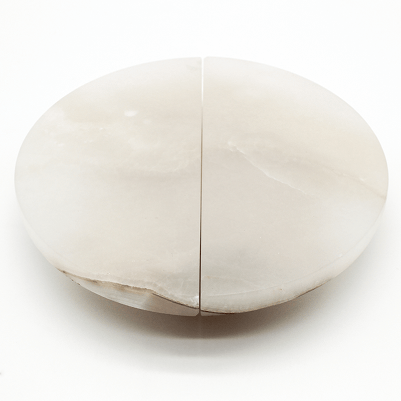 White Onyx Circular Cabinet Pull Handle 160mm (Pair) detail