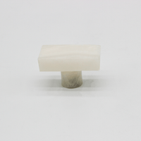 White onyx Rectangular Cabinet Knob - Zephra - Cabinet HandleST-RCK-WO