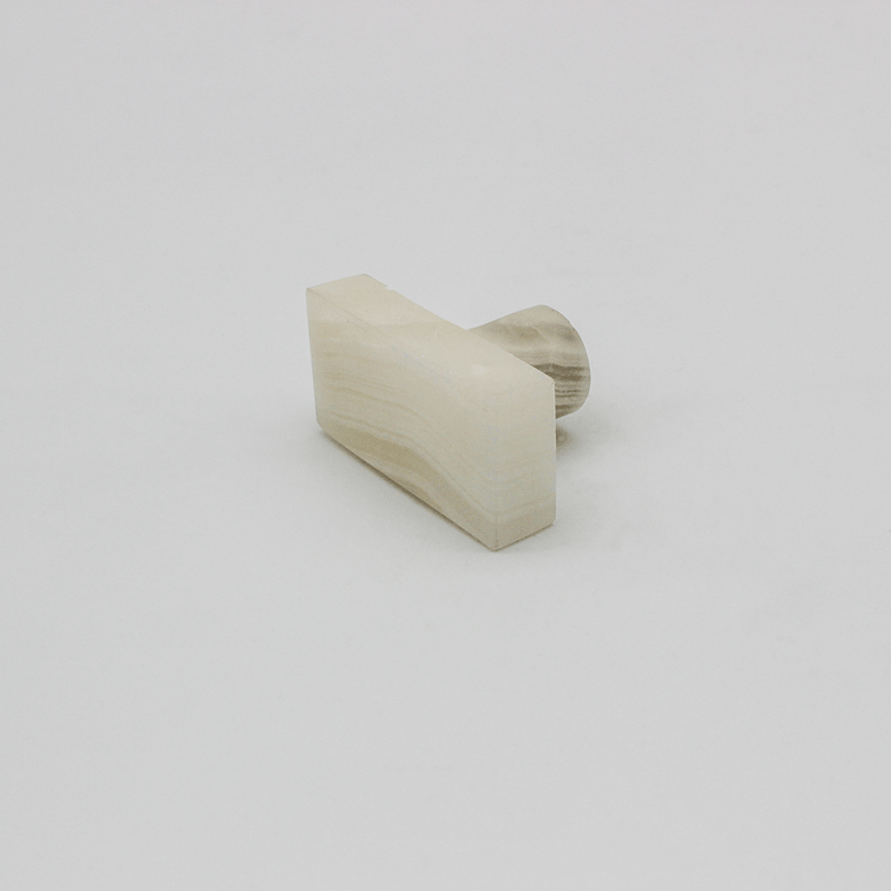 White Onyx Rectangular Cabinet Knob detail