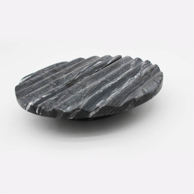 Silver Wave Marble Fluted Circular Cabinet Pull Handle 160mm (Pair) detail