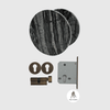 Silver Wave Marble Front Door Pull & Aged Bronze Lock Package