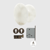 White Onyx Front Door Pull & Aged Bronze Lock Package