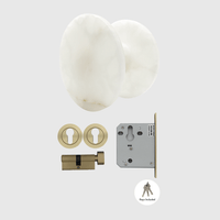Brushed Gold & White Onyx Entry Door Package - Zephra - PKENTRY-BG-WO