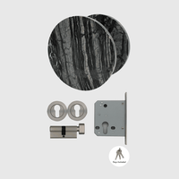 Brushed Nickel & Silver Wave Marble Entry Door Package - Zephra - PKENTRY-BN-SWM