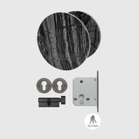 Gunmetal & Silver Wave Marble Entry Door Package - Zephra - PKENTRY-GM-SWM