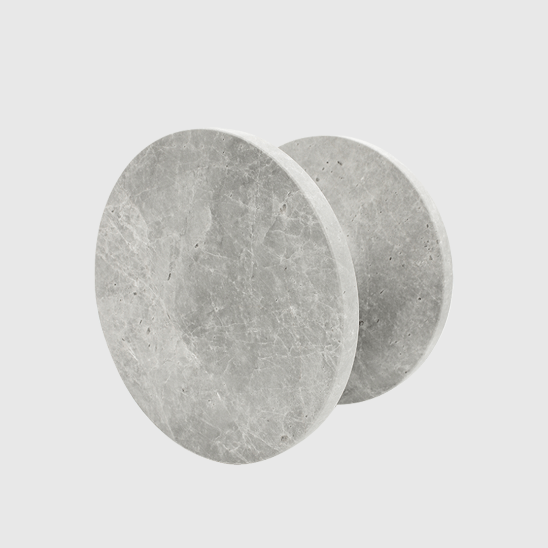 Hermes Grey Marble Circular Entry Pull 200mm - Zephra - Door PullST - CEP - 200 - HGM