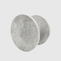 Hermes Grey Marble Circular Entry Pull 200mm - Zephra - Door PullST - CEP - 200 - HGM
