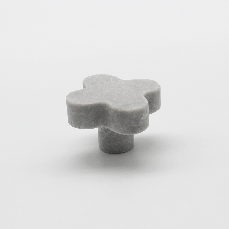 Hermes Grey Marble Clover Shower Screen Knob detail