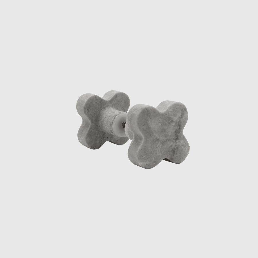 Hermes Grey Marble Clover Shower Screen Knob - Zephra - SHOWER SCREEN KNOBSST-SCCL-HGM