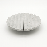 Hermes Grey Marble Fluted Circular Cabinet Pull 160mm - Zephra - Cabinet HandleST - CFCP - 160 - HGM