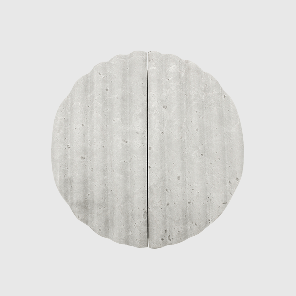 Hermes Grey Marble Fluted Circular Cabinet Pull 160mm - Zephra - Cabinet HandleST - CFCP - 160 - HGM
