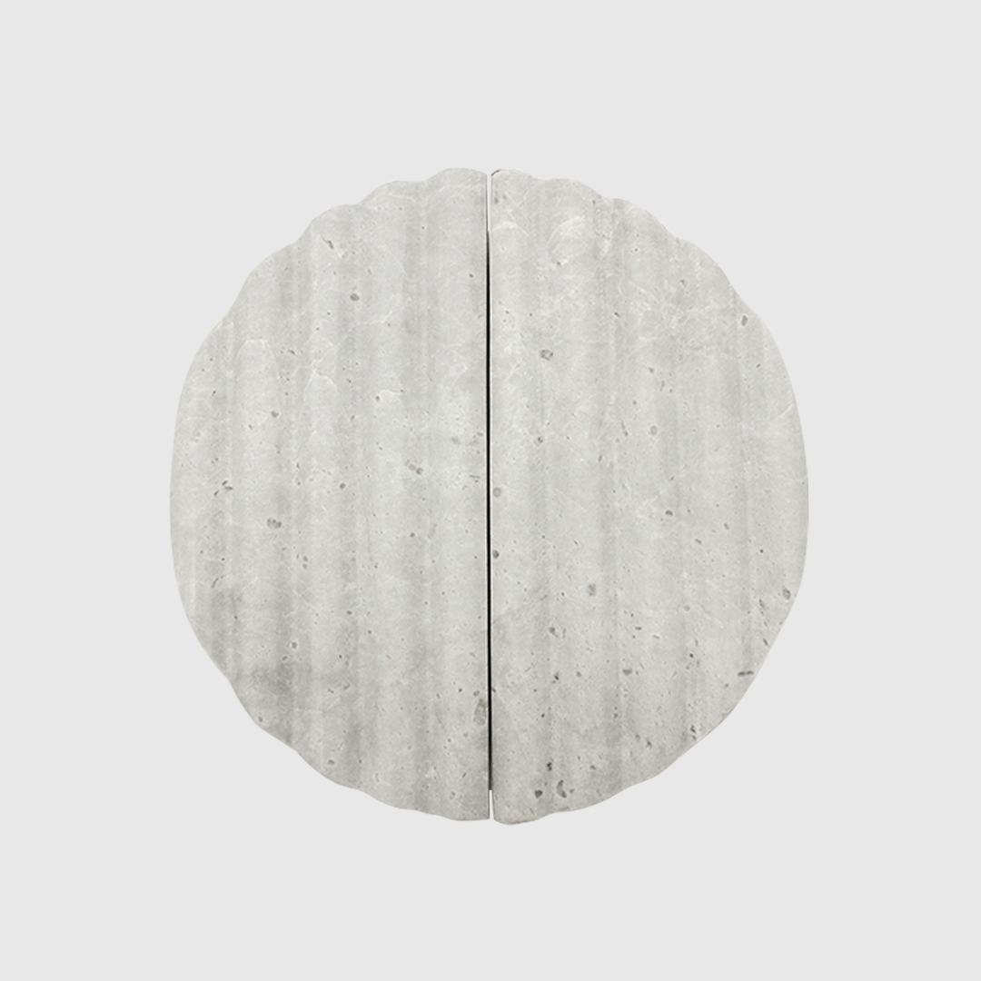Hermes Grey Marble Fluted Circular Cabinet Pull 160mm - Zephra - Cabinet HandleST - CFCP - 160 - HGM