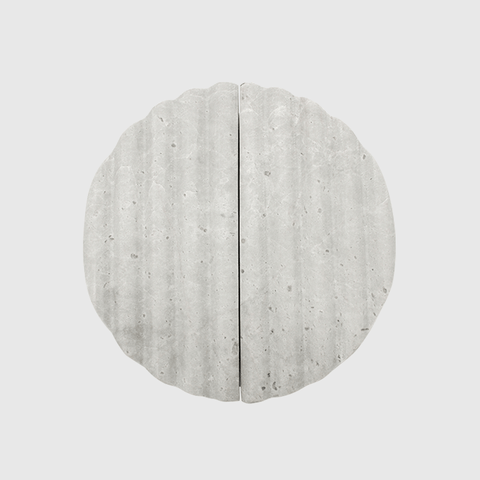 Hermes Grey Marble Fluted Circular Cabinet Pull Handle 160mm (Pair)