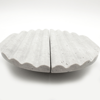 Hermes Grey Marble Fluted Circular Cabinet Pull 160mm - Zephra - Cabinet HandleST - CFCP - 160 - HGM