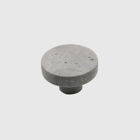 Hermes Grey Marble Round Cabinet Knob