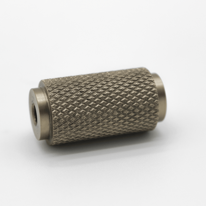 Knurled Brushed Gold Stainless Steel Cabinet Knob detail