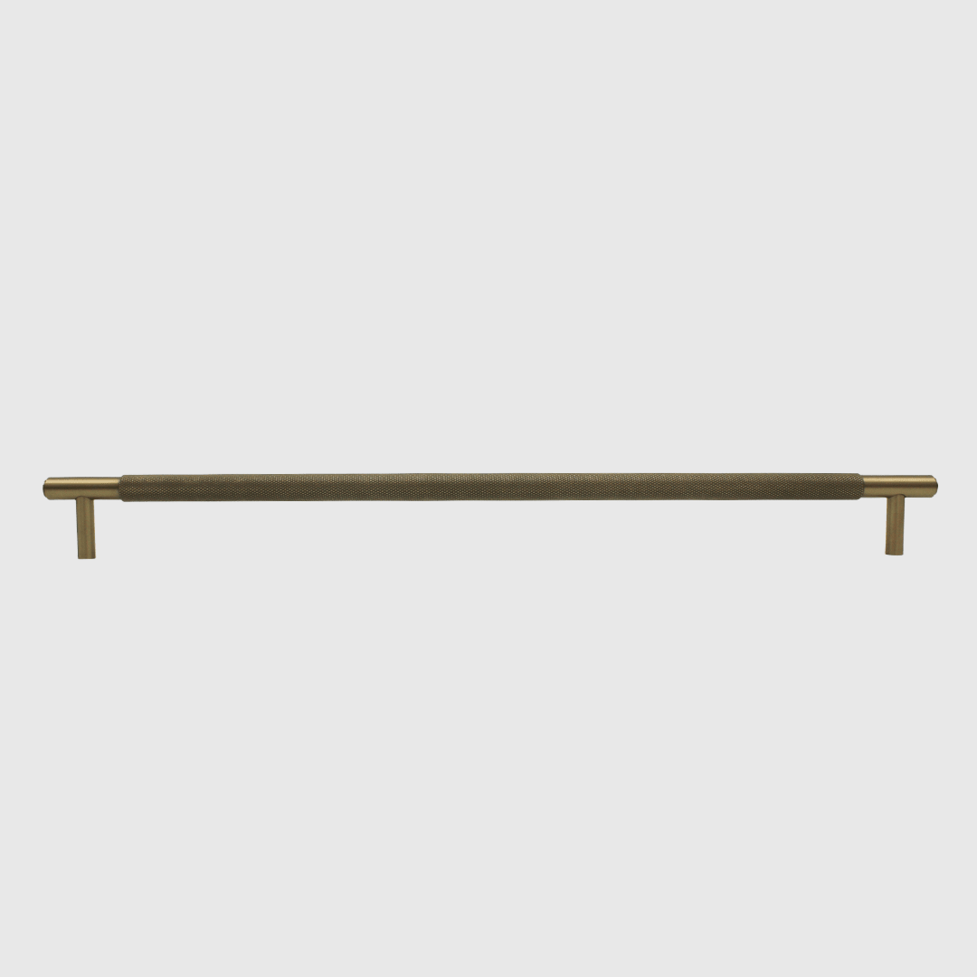 Knurled Brushed Gold Cabinet Pull - 500mm - Zephra - Cabinet HandleKN-CP-500-BG