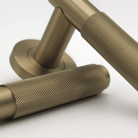 Knurled Brushed Gold Door Handle - Zephra - Door HandleKN - DH - BG