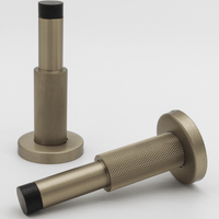 Knurled Brushed Gold Door Stop - Zephra - Door StopKN - DS - BG
