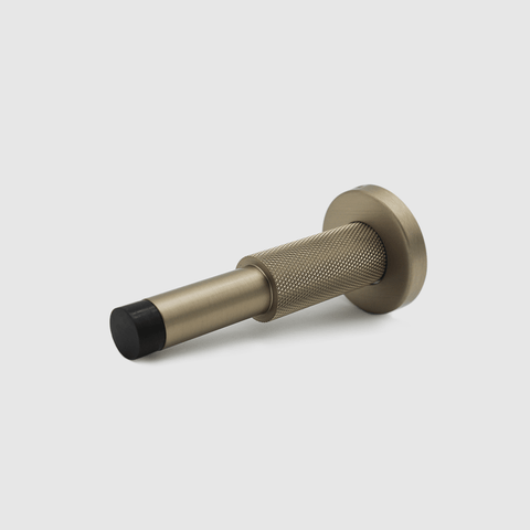 Knurled Brushed Gold Door Stop