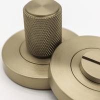 Knurled Brushed Gold Privacy Lock - Zephra - Privacy LockKN - PL - BG