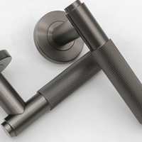 Knurled Gunmetal Door Handle - Zephra - Door HandleKN - DH - GM