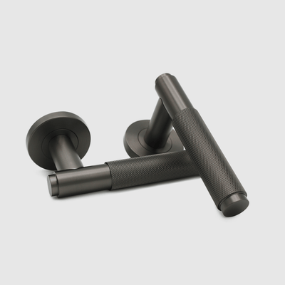 Knurled Gunmetal Stainless Steel Door Handle