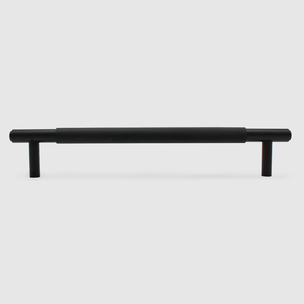 Knurled Matte Black Cabinet Handle - 270mm - Zephra - Large Cabinet HandleKN - CP - 270 - MB