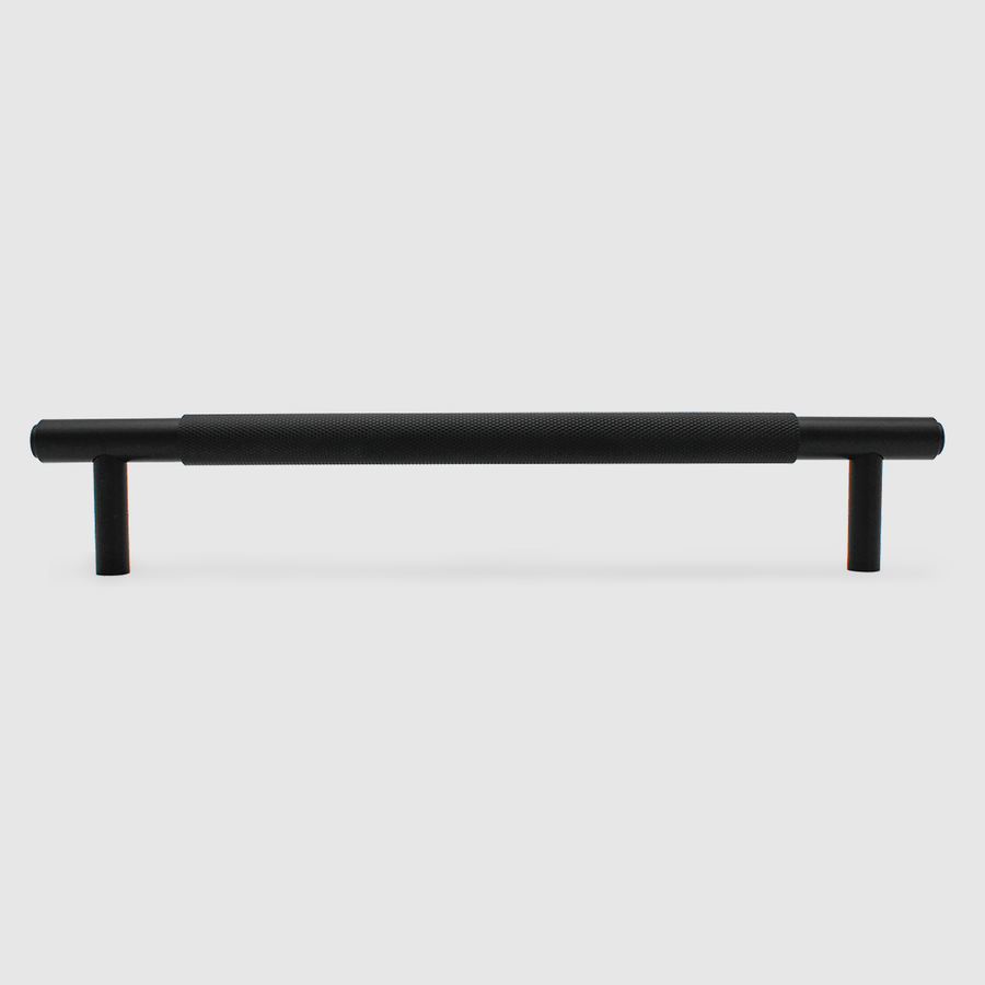 Knurled Matte Black Cabinet Handle - 270mm - Zephra - Large Cabinet HandleKN - CP - 270 - MB