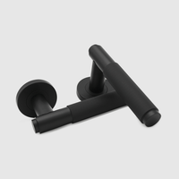 Knurled Matte Black Door Handle - Zephra - Door HandleKN - DH - MB