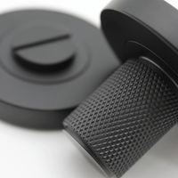 Knurled Matte Black Privacy Lock - Zephra - Privacy LockKN - PL - MB