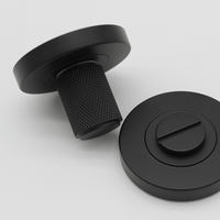 Knurled Matte Black Privacy Lock - Zephra - Privacy LockKN - PL - MB