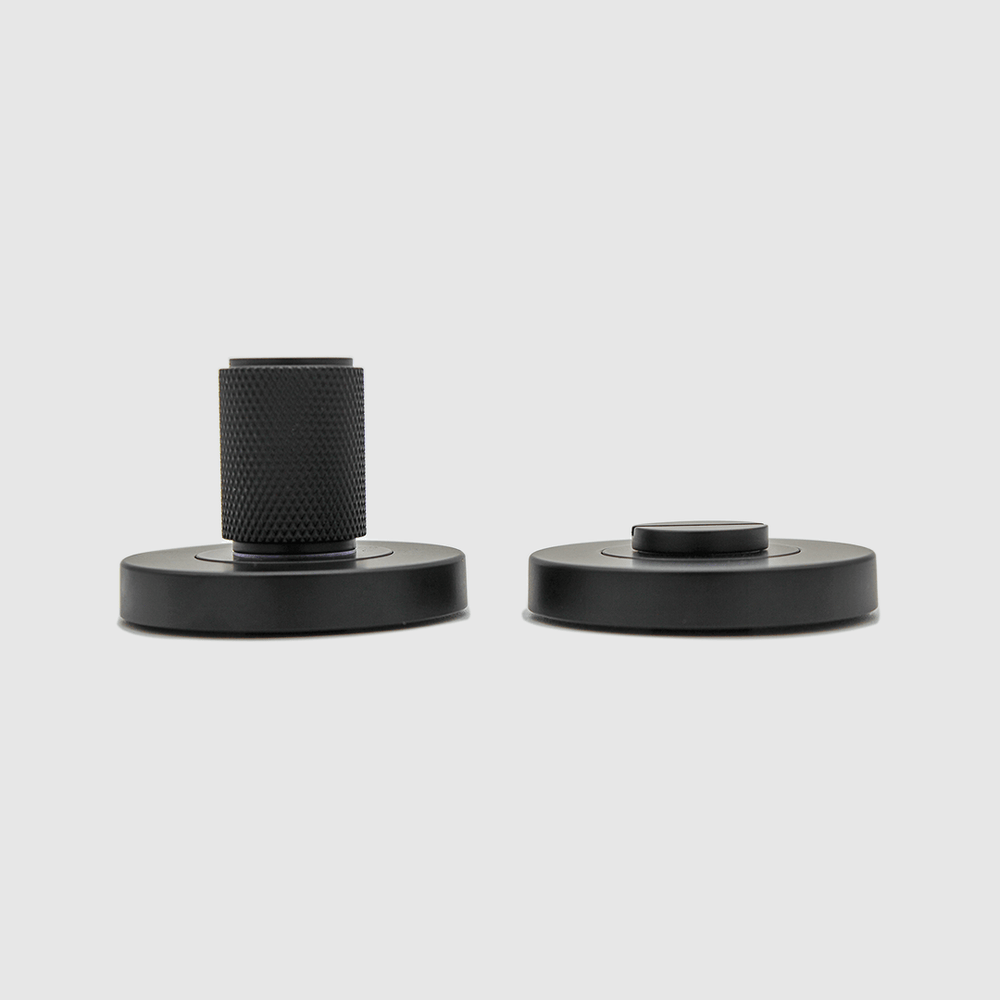 Knurled Matte Black Privacy Lock - Zephra - Privacy LockKN - PL - MB