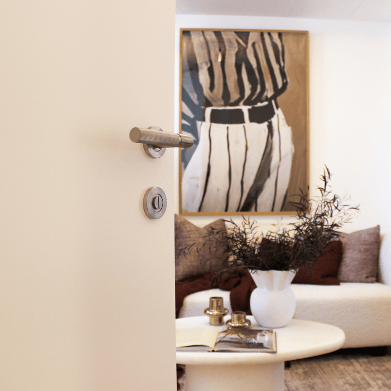 Linear Brushed Nickel Stainless Steel Door Handle detail