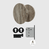 Matte Black Lock & Silver Travertine Entry Door Package