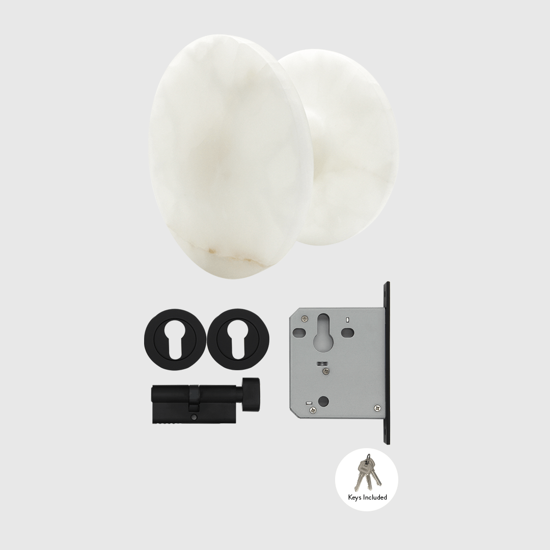 Matte Black & White Onyx Entry Door Package - Zephra - PKENTRY-MB-WO