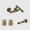 Passage Knurled Brushed Gold Door Handle Package