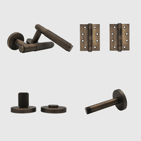 Privacy Knurled Aged Bronze Door Handle Package - Zephra - PKPRIVACY-KN-AB