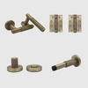 Privacy Knurled Brushed Gold Door Handle Package