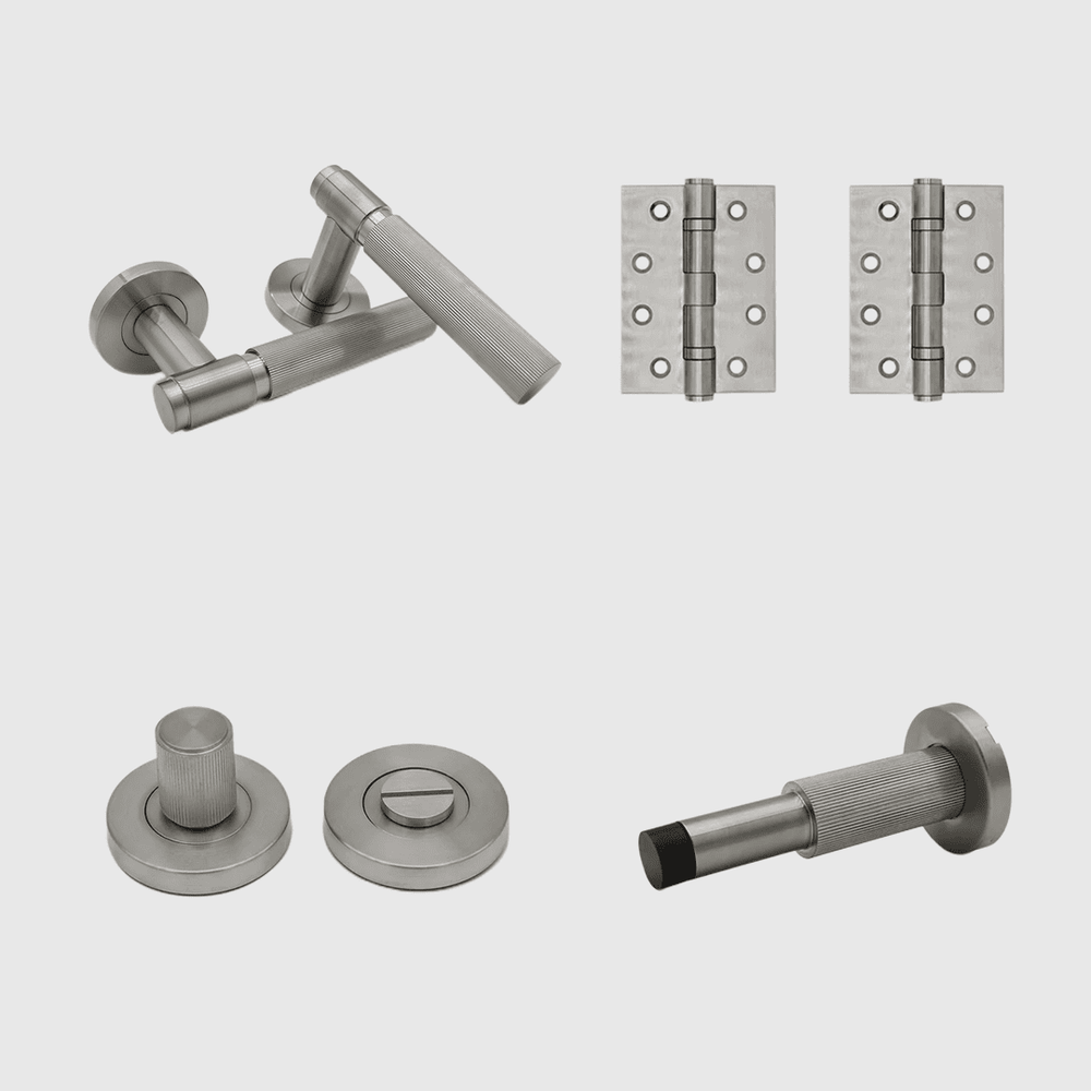 Privacy Linear Brushed Nickel Door Handle Package - Zephra - PKPRIVACY-LIN-BN