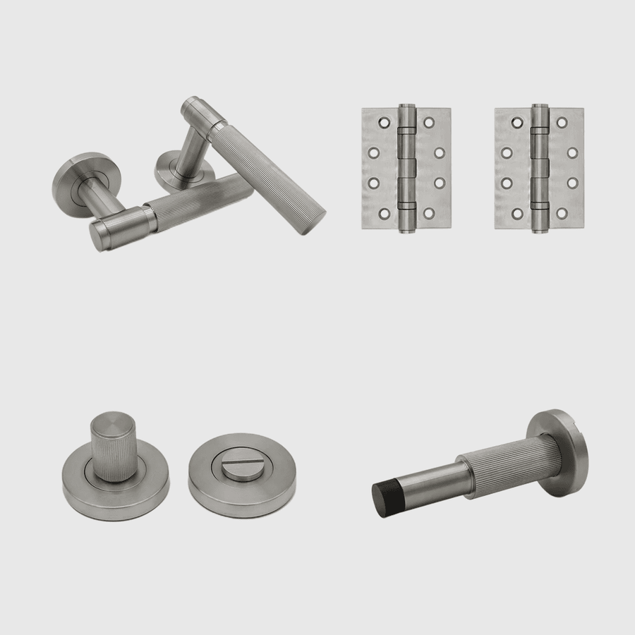 Privacy Linear Brushed Nickel Door Handle Package - Zephra - PKPRIVACY-LIN-BN