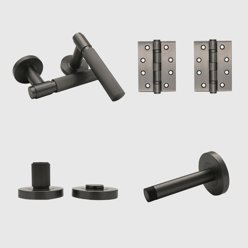 Privacy Linear Gunmetal Door Handle Package