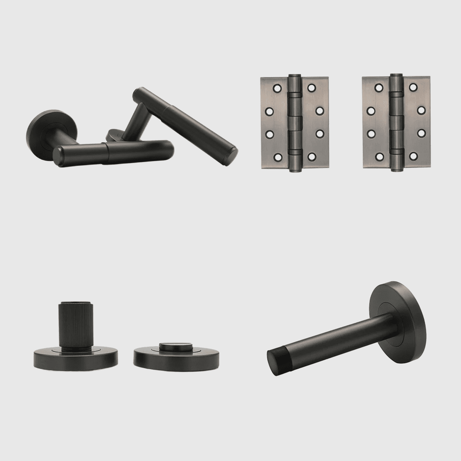 Privacy Luma Gunmetal Door Handle Package - Zephra - PKPRIVACY-LUM-GM