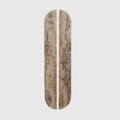 Silver Travertine Stone Cabinet Pull Handle 320mm (Pair)