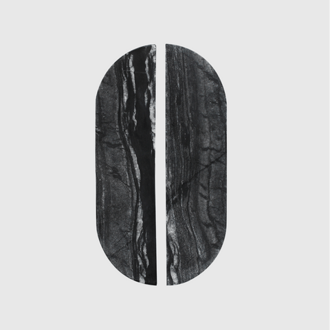 Silver Wave Marble Cabinet Pull Handle 160mm (Pair)