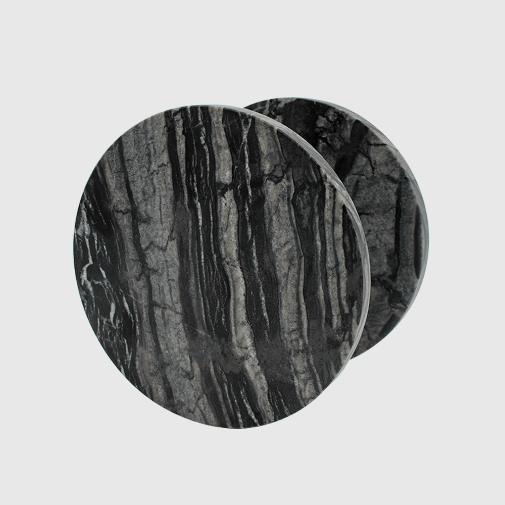 Silver Wave Marble Circular Entry Pull 200mm - Zephra - Door PullST - CEP - 200 - SWM