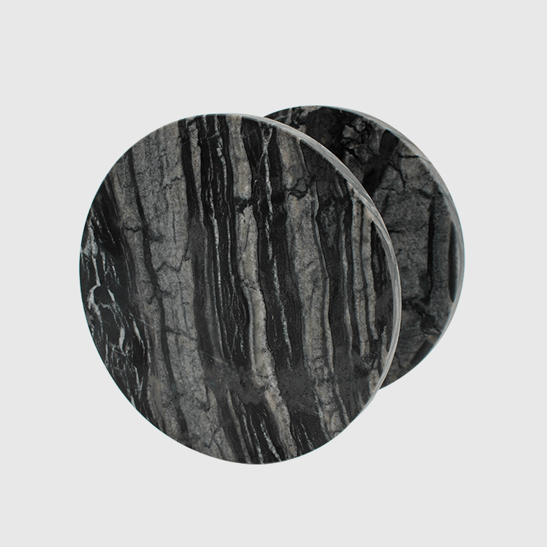 Silver Wave Marble Circular Entry Pull 200mm - Zephra - Door PullST - CEP - 200 - SWM