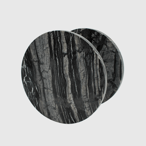 Silver Wave Marble Circular Front Door Pull Handle 200mm (Pair)