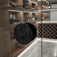 Silver Wave Marble Circular Front Door Entry Pull 200mm (Sold as Pair) - Zephra - Door PullST-CEP-200-SWM